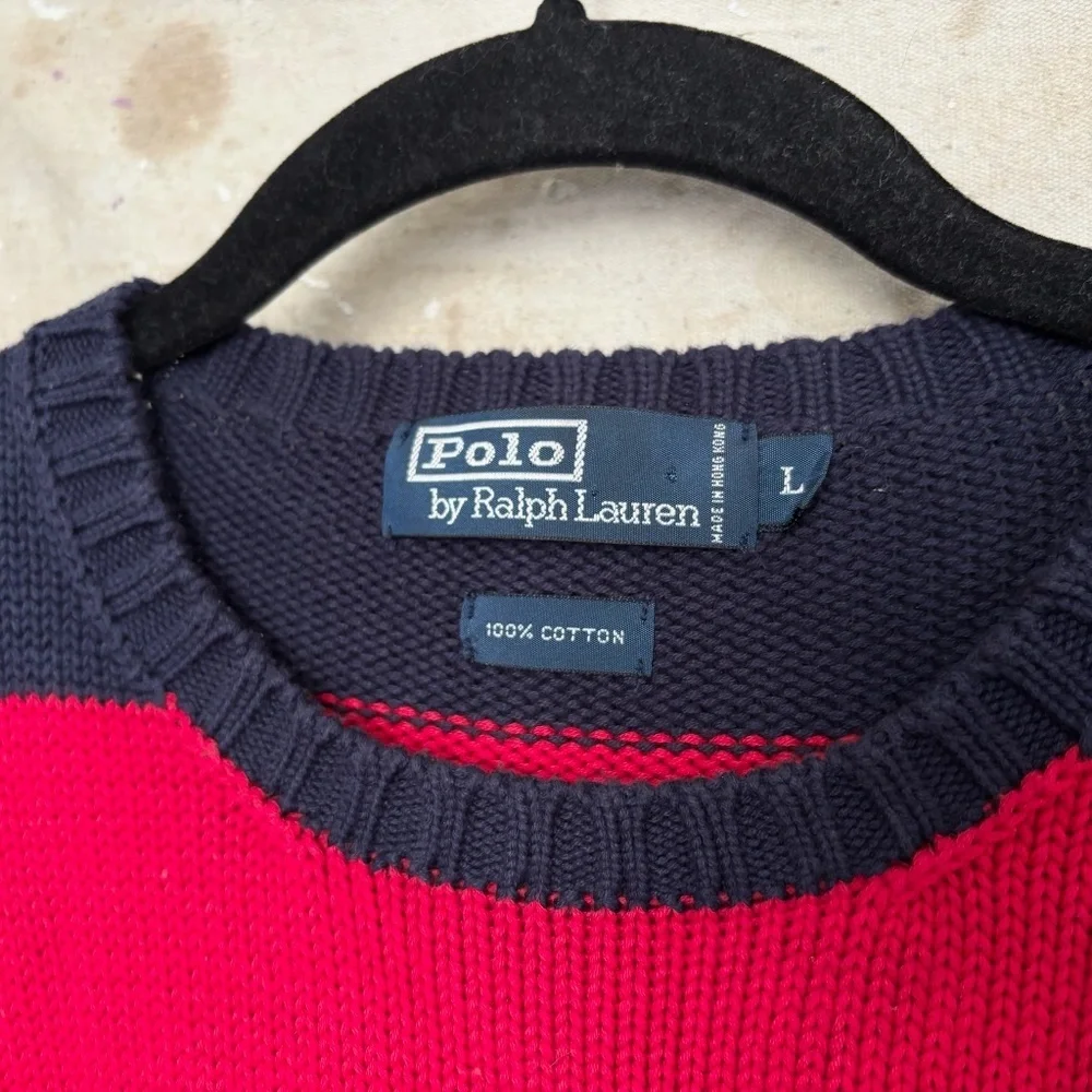 Vintage 90s Polo Ralph Lauren Cotton Wide Stripe Sweater